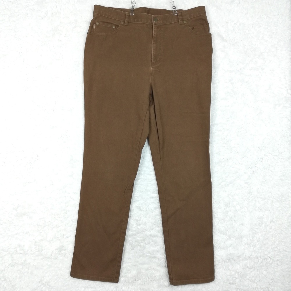 Lauren Jeans Co Ralph Lauren Womens Pants Straight Leg Brown Mid Rise 35